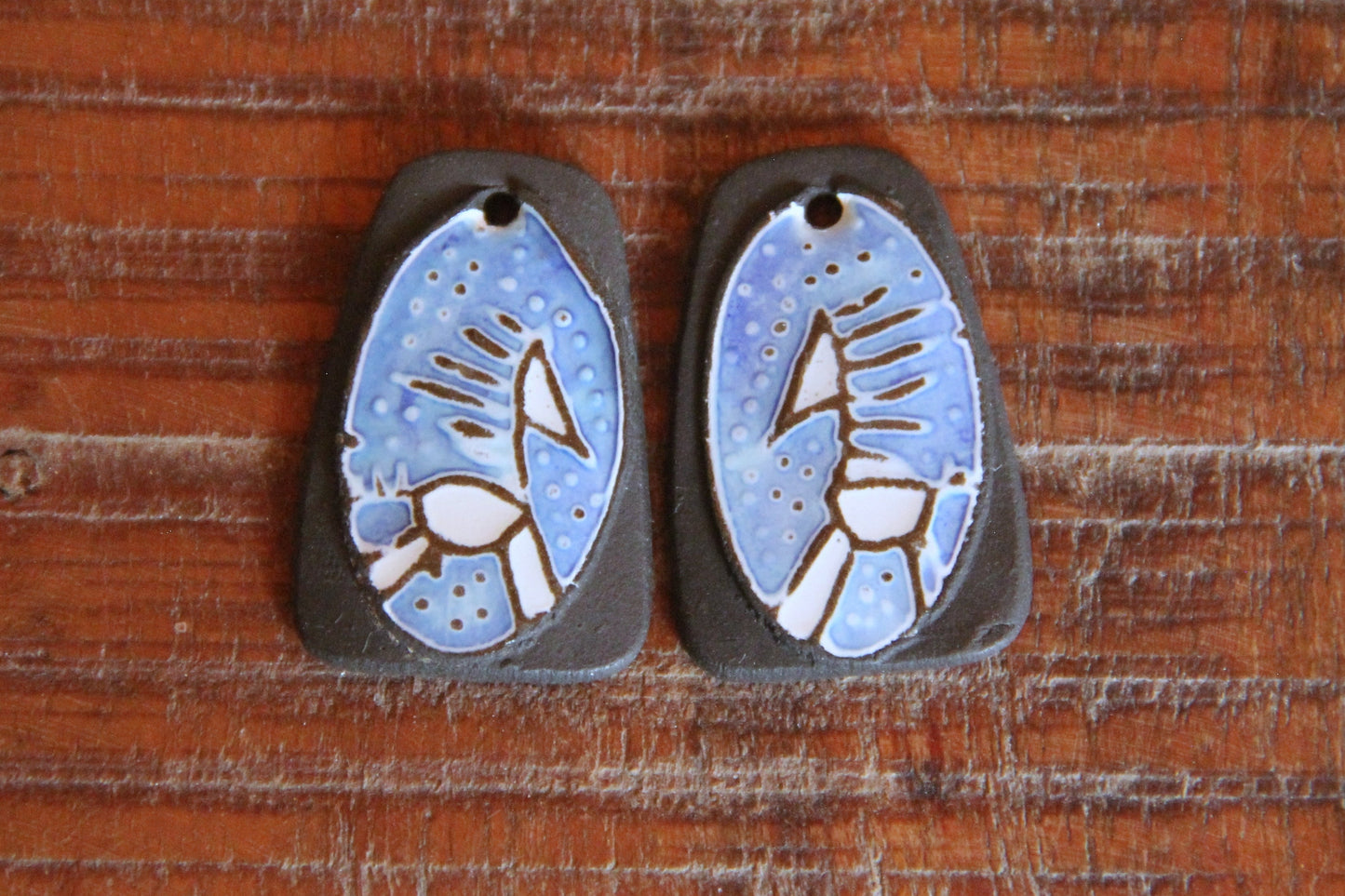 Horses - a pair of ceramic earring dangles