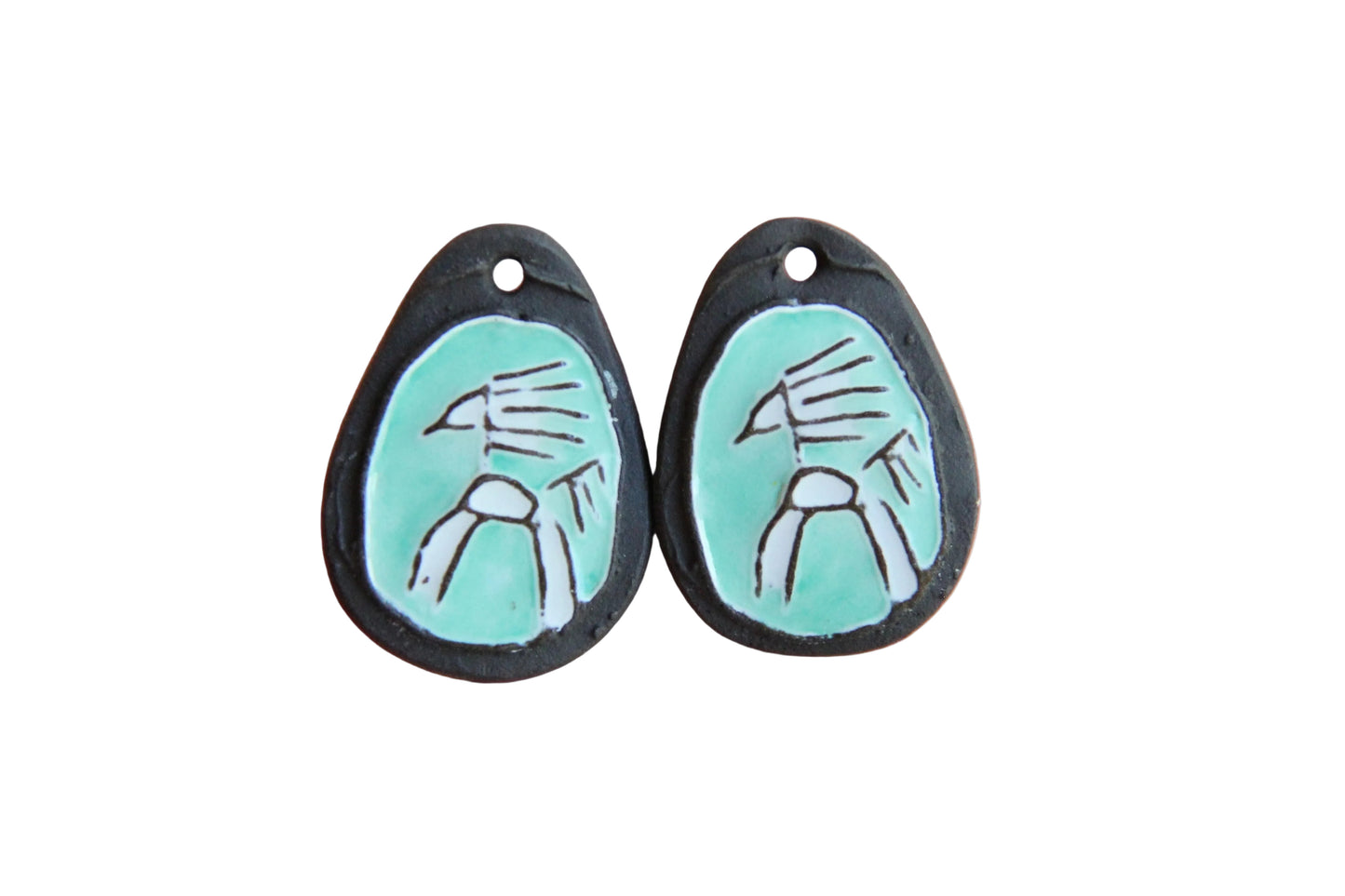 Horses - a pair of ceramic earring dangles