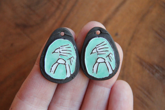 Horses - a pair of ceramic earring dangles
