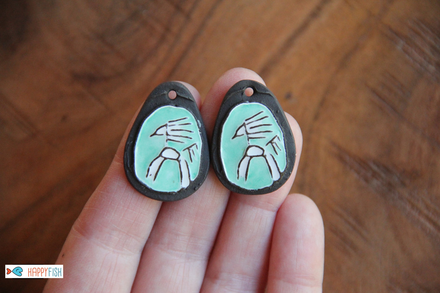 Horses - a pair of ceramic earring dangles