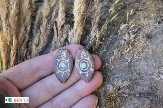 SALE SECTION - a pair of ceramic earring dangles