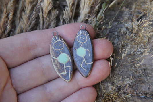 SALE SECTION - a pair of ceramic earring dangles