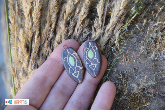 SALE SECTION - a pair of ceramic earring dangles