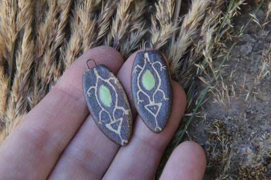 SALE SECTION - a pair of ceramic earring dangles