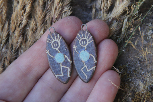 SALE SECTION - a pair of ceramic earring dangles