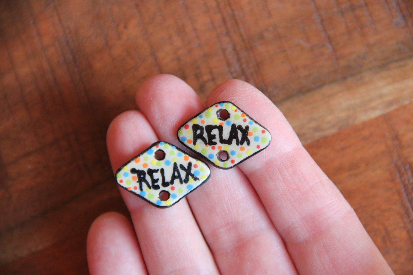 SALE - RELAX - a pair of ceramic CONNECTORS