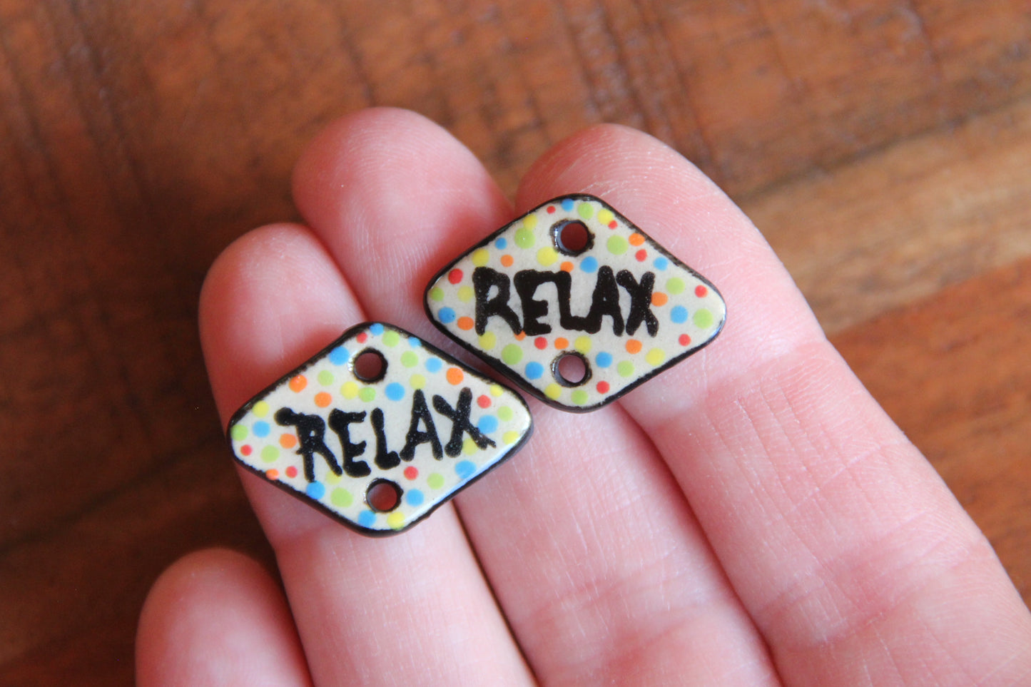SALE - RELAX - a pair of ceramic CONNECTORS