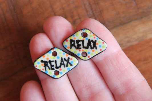 SALE - RELAX - a pair of ceramic CONNECTORS