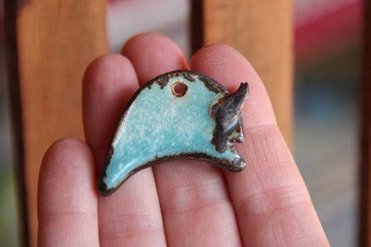 Buffalo / Bison - Bothsided Stoneware Rustic Pendant