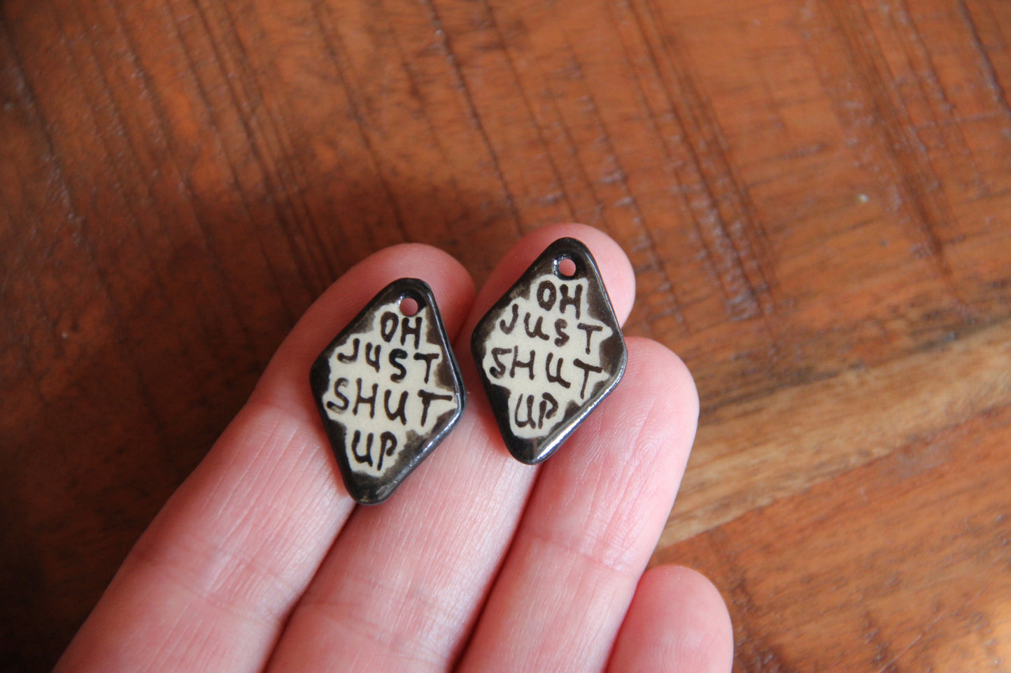 OH JUST... a pair of ceramic earring dangles / charms