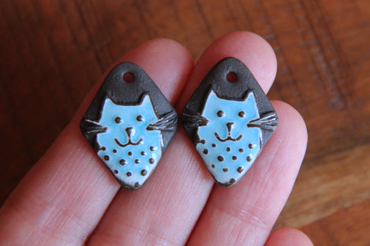 Kitty - ceramic earring dangles