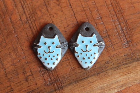 Kitty - ceramic earring dangles
