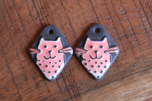 Kitty - ceramic earring dangles