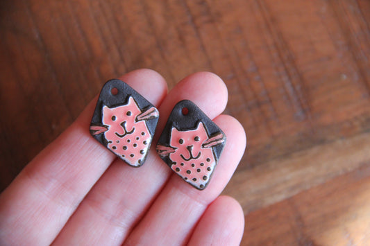 Kitty - ceramic earring dangles