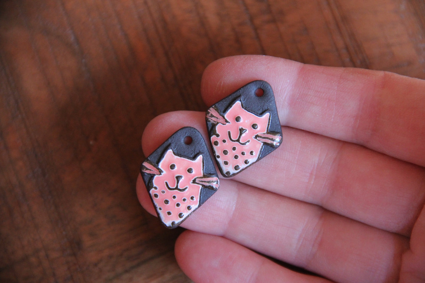 Kitty - ceramic earring dangles