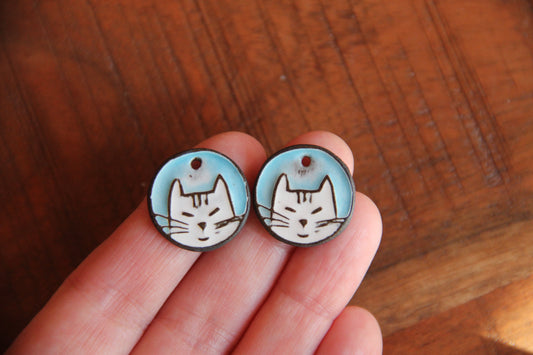 Kitty - ceramic earring dangles