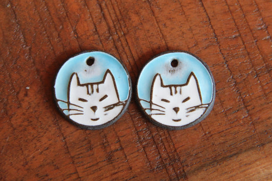 Kitty - ceramic earring dangles