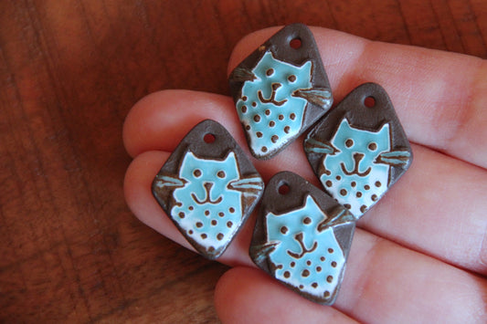 Kitty - ceramic earring dangles