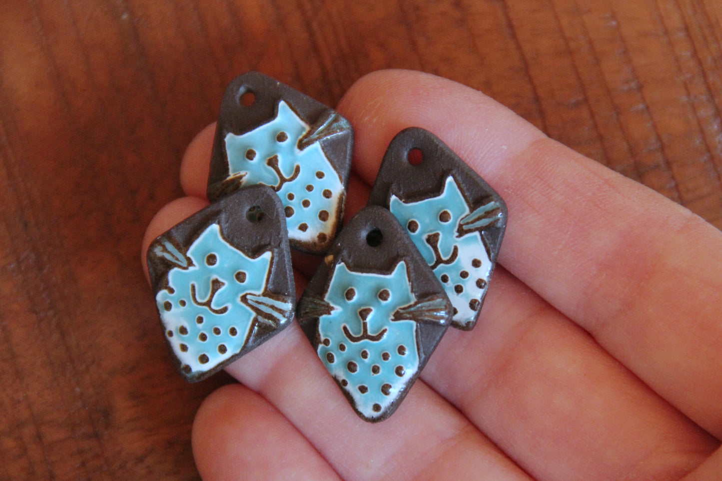 Kitty - ceramic earring dangles