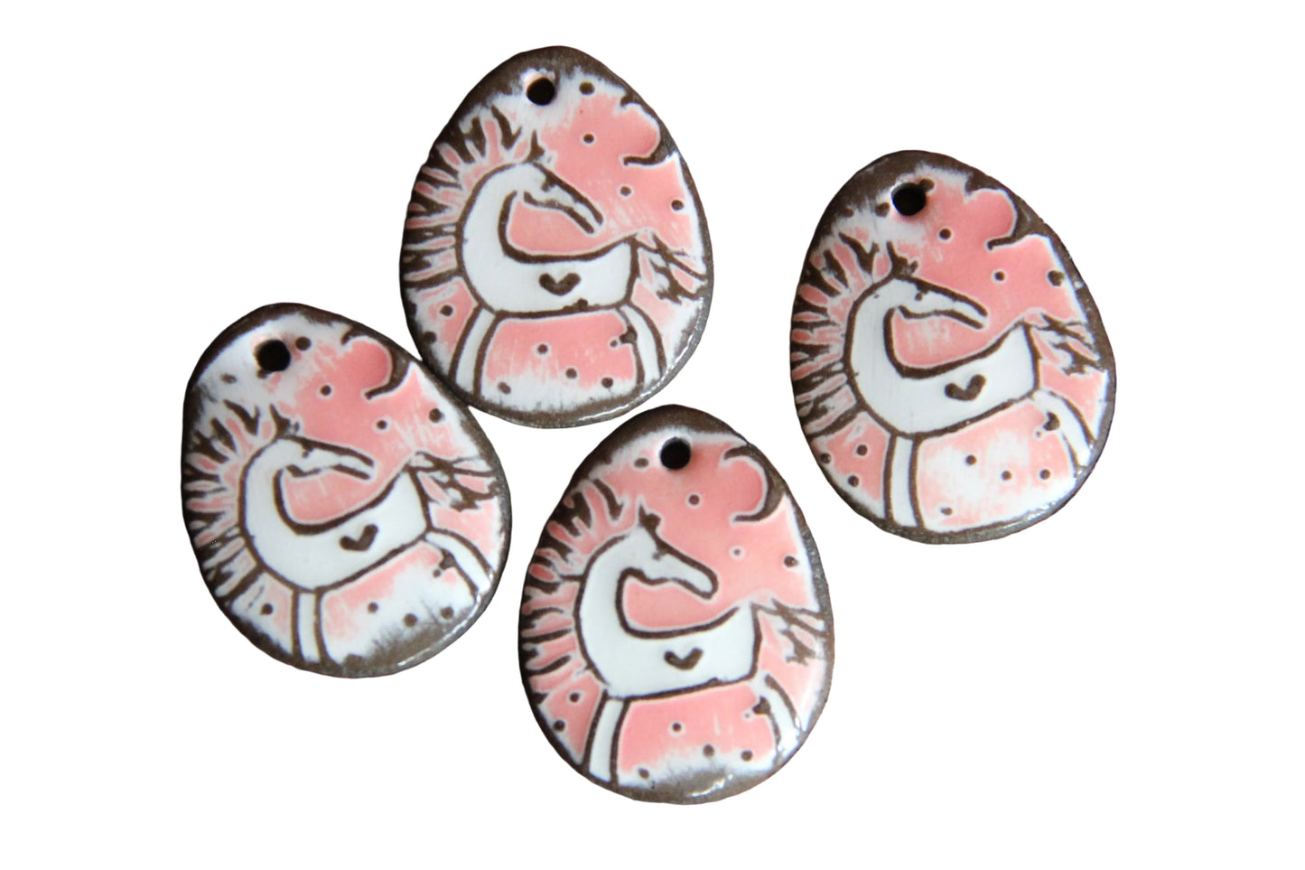 Horses - a pair of ceramic earring dangles