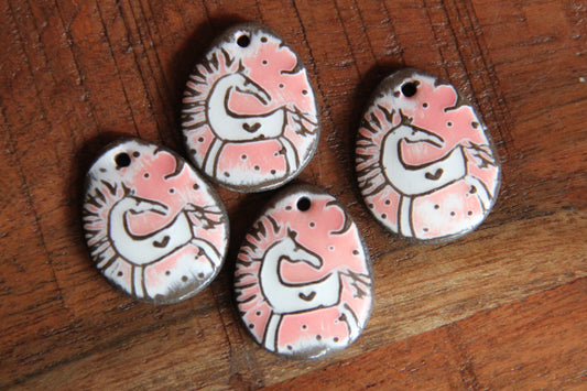 Horses - a pair of ceramic earring dangles