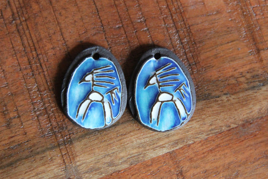 Horses - a pair of ceramic earring dangles