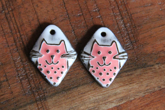 Kitty - ceramic earring dangles
