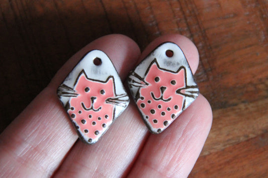 Kitty - ceramic earring dangles