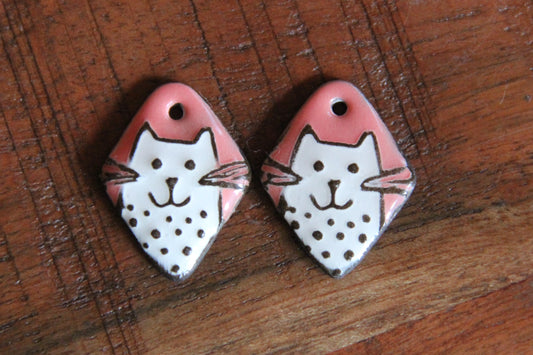 Kitty - ceramic earring dangles
