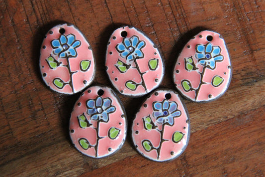 A pair of FLOWER ceramic earring dangles