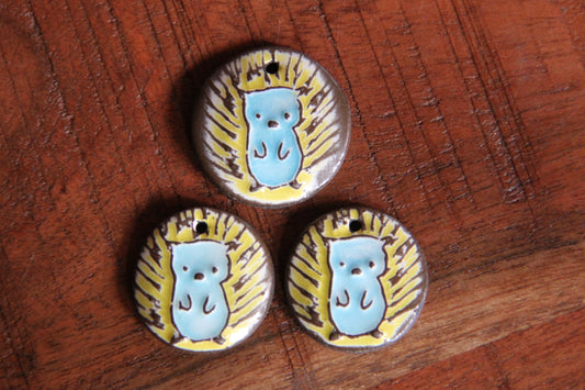 HEDGEHOGS - SET of earring beads and a small pendant