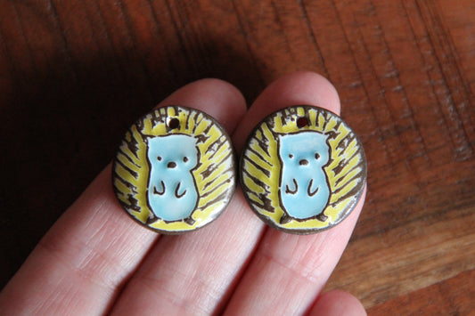 HEDGEHOGS - SET of earring beads and a small pendant