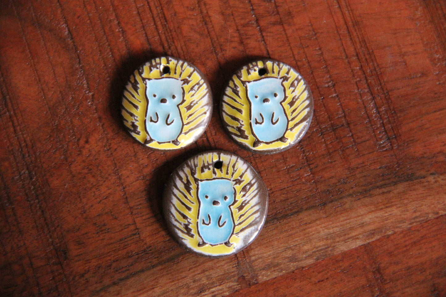 HEDGEHOGS - SET of earring beads and a small pendant