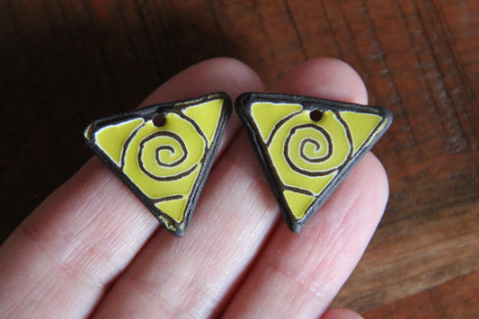 SPIRALS Earring Pair Triangle Shaped