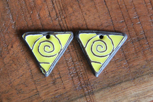 SPIRALS Earring Pair Triangle Shaped