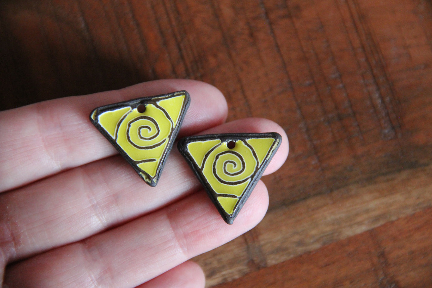 SPIRALS Earring Pair Triangle Shaped