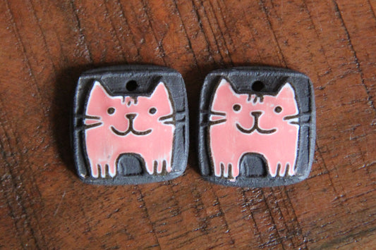 Kitty - ceramic earring dangles