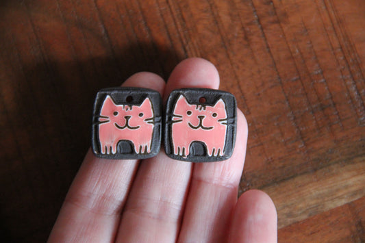 Kitty - ceramic earring dangles