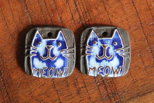 Kitty - ceramic earring dangles
