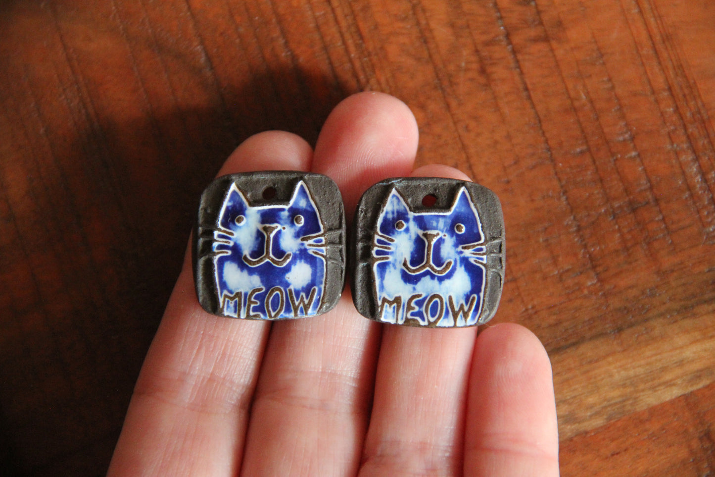 Kitty - ceramic earring dangles