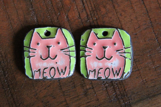 Kitty - ceramic earring dangles