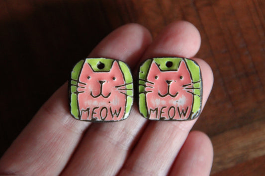 Kitty - ceramic earring dangles