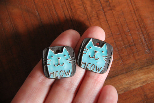 Kitty - ceramic earring dangles