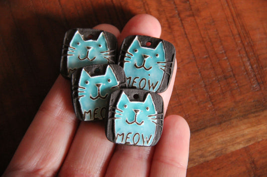 Kitty - ceramic earring dangles