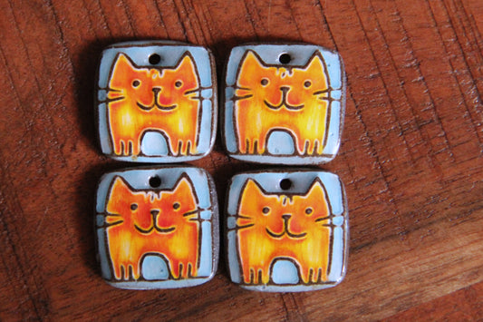 Kitty - ceramic earring dangles