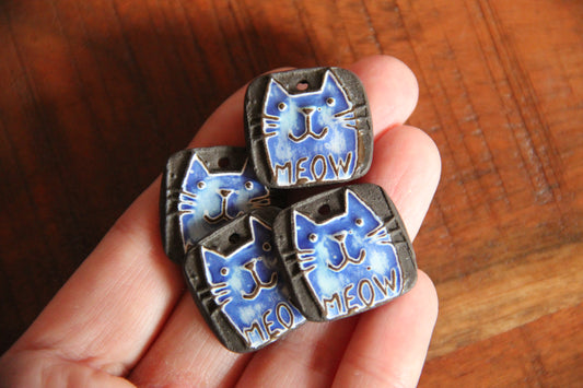 Kitty - ceramic earring dangles