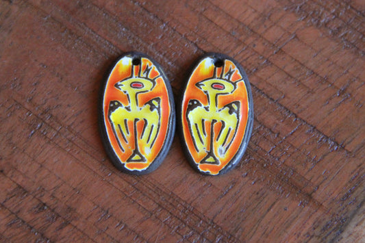 A pair of ceramic earring dangles