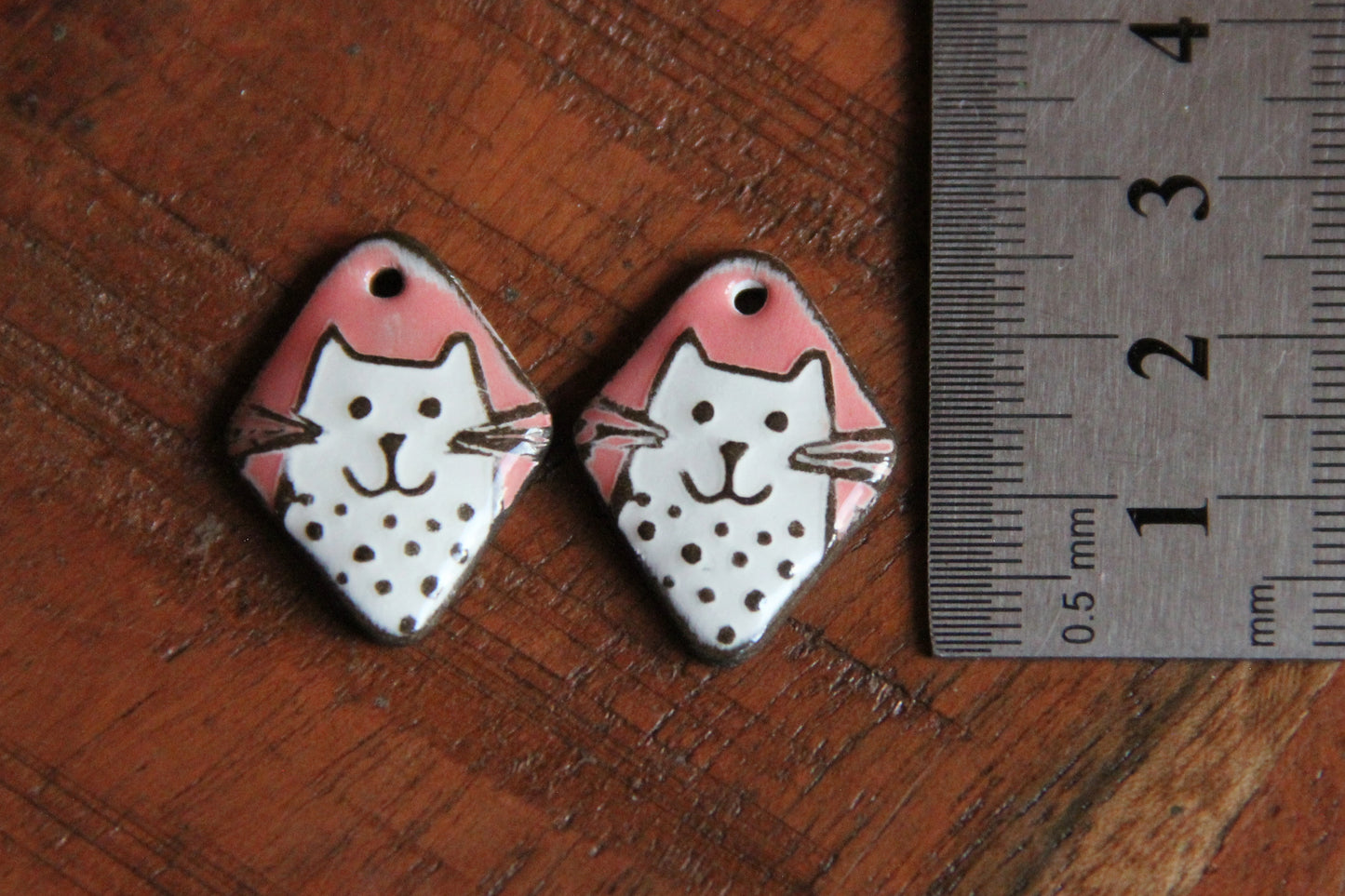 Kitty - ceramic earring dangles