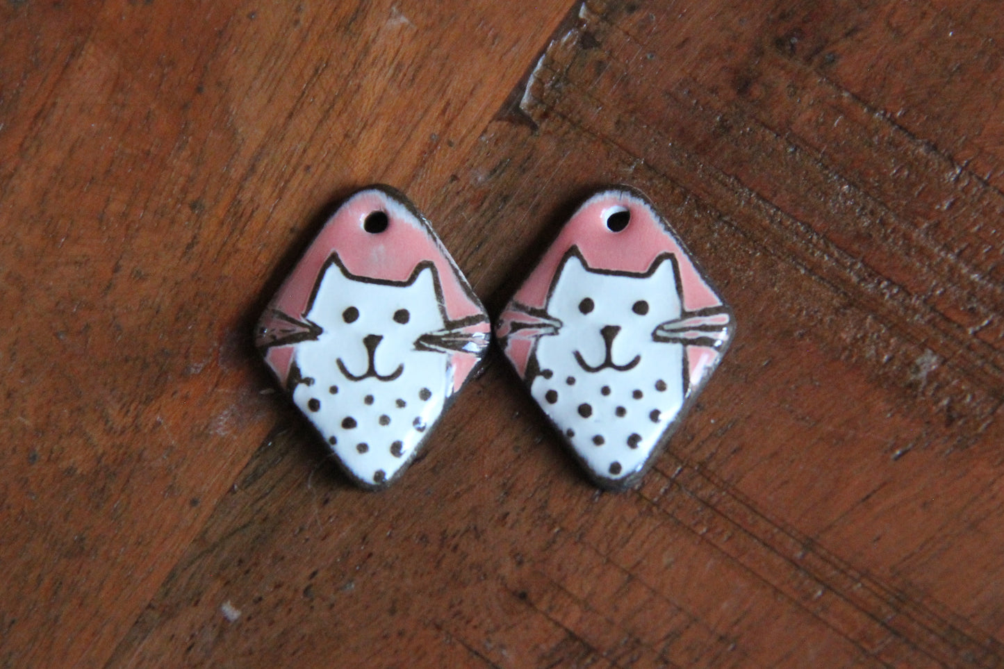 Kitty - ceramic earring dangles