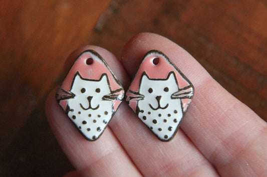 Kitty - ceramic earring dangles
